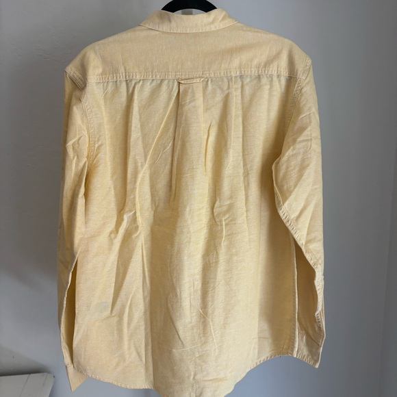 Old Navy Yellow Cotton Button Front Everyday Collared Shirt, Medium - Picture 6 of 8
